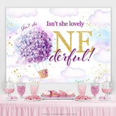 Lofaris Floral Hot Air Balloon Sky 1St Birthday Backdrop